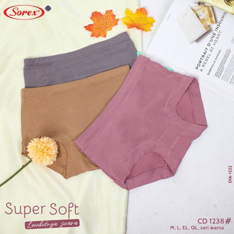 Celana Dalam Wanita Sorex 1238 Super Soft CD Wanita Sorex 1238 Cutting Midi