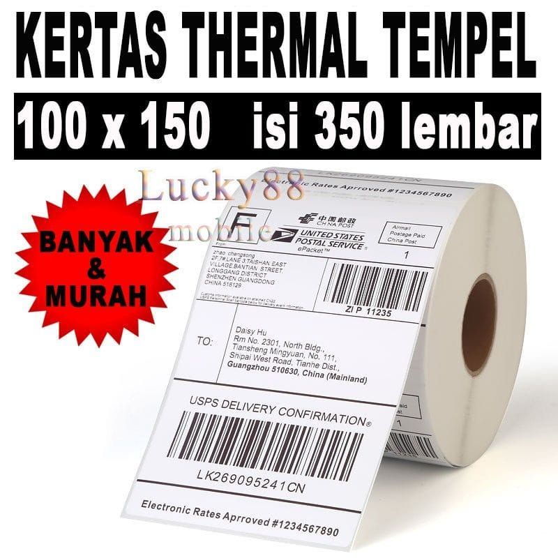 

Kertas Thermal Termal 100 x 150 isi 250 Lembar dan 500 Lembar