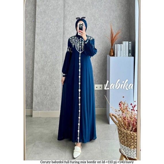 GAMIS MELAYU TERBARU WANITA MUSLIM DIANDRA MAXY DRESS CERUTY BABYDOLL APLIKASI BORDIR GAMIS MALAYSIA