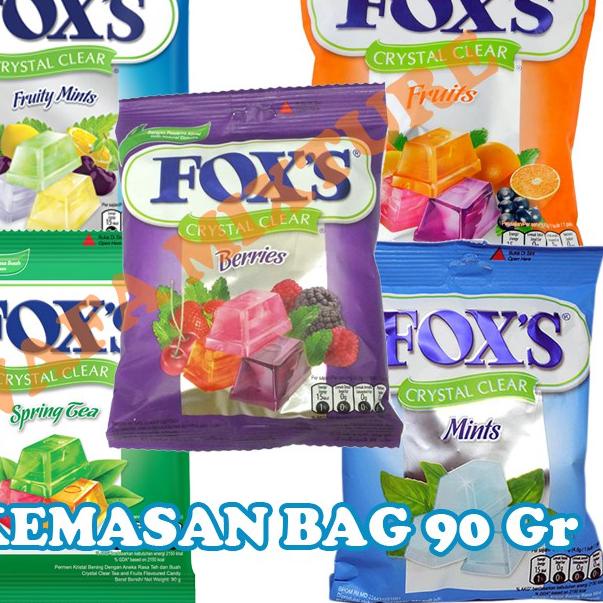 

8.8 Brand Permen FOXS fox Crystal Clear varian rasa Fruits Mints, Berries, Mint, Spring Tea, Fruits, Kopi 90Gr