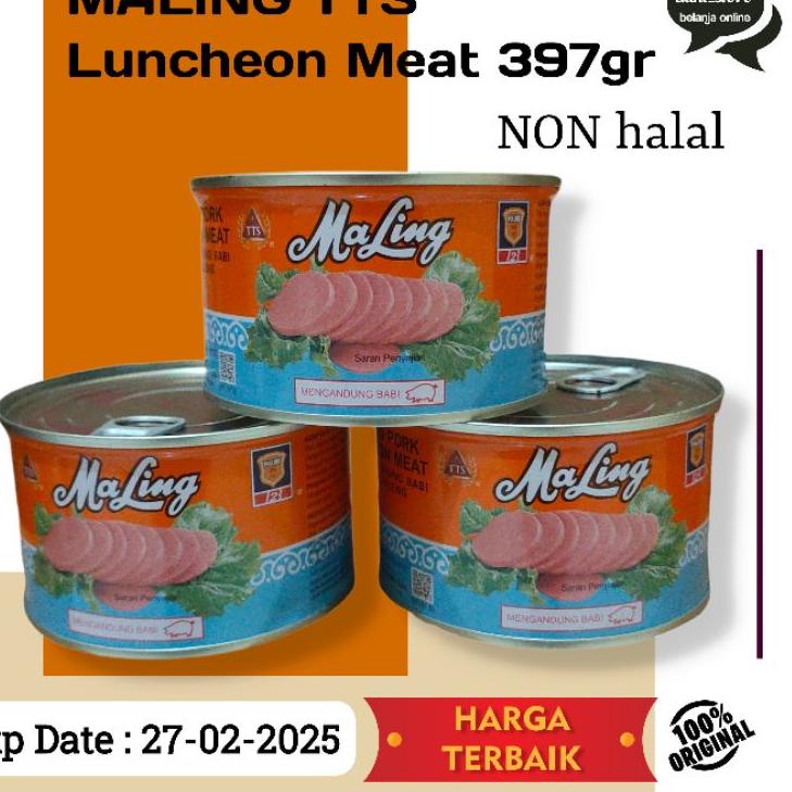 

♠ Maling TTS Canned pork Luncheon Meat 397gr ( NON HALAL )