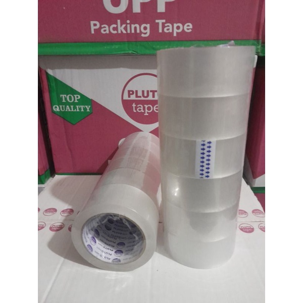 

PAKET HEMAT!!! (isi 6 roll) Lakban Isolasi Bening Pluto Tape 2 inci Panjang 90 yard bc