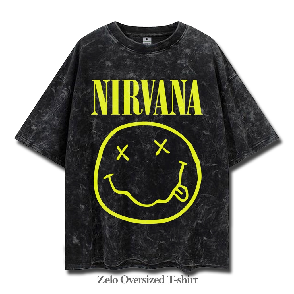 Nirvana Smile T shirt Washed Style Oversize Vintage Tee