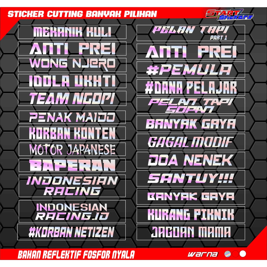 STICKER CUTTING KATA KATA UNIK LUCU VIRAL BUCIN MUTIARA HITS KEKINIAN