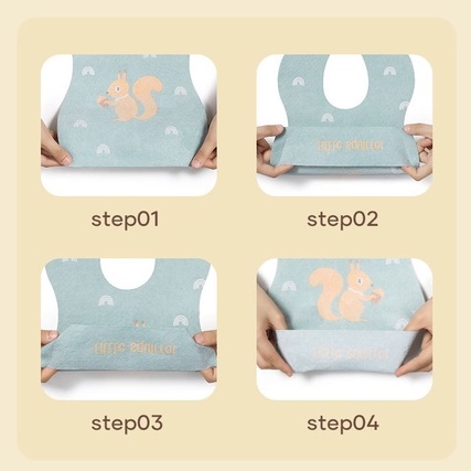 1 Pcs Disposable Baby Bib / Tatak Iler Bayi Sekali Pakai / Celemek Bayi Sekali Buang / Slabber Bayi Bentuk U