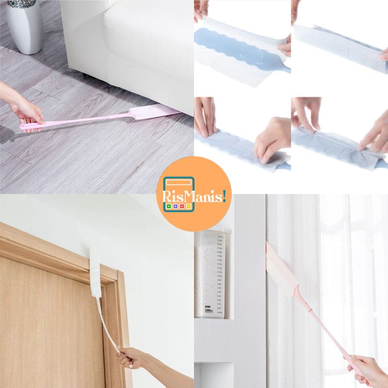THIN GAP DUST CLEANER - Kemoceng Pembersih Debu Ajaib Celah Sempit Tongkat Unik Gagang Panjang Sapu Kotoran Sela Kecil Kolong Meja Ranjang Tempat Tidur Alat Lap Sudut Lemari Tinggi Kain Non-Woven