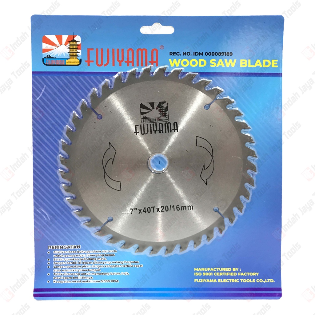 FUJIYAMA 7 X 40T Circular Saw Blade TCT Mata Pisau Potong Gergaji Kayu