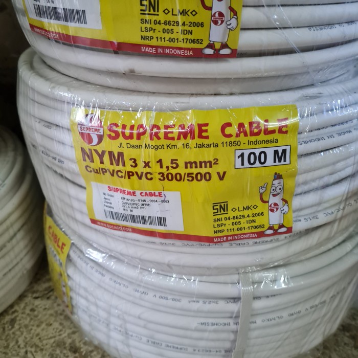Nym 3X1,5 Supreme 100Meter Kabel Listrik Nym3X1,5 Mm 100 M