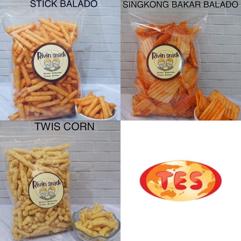 

CEMILAN SNACK SERBA PRODUK TES 125gr (PROMO) STIK BALADO / SINGKONG BALADO / TWIST JAGUNG / TWIS BALADO / KENTANG KEJU / TORTILLA / POTATO SNACK