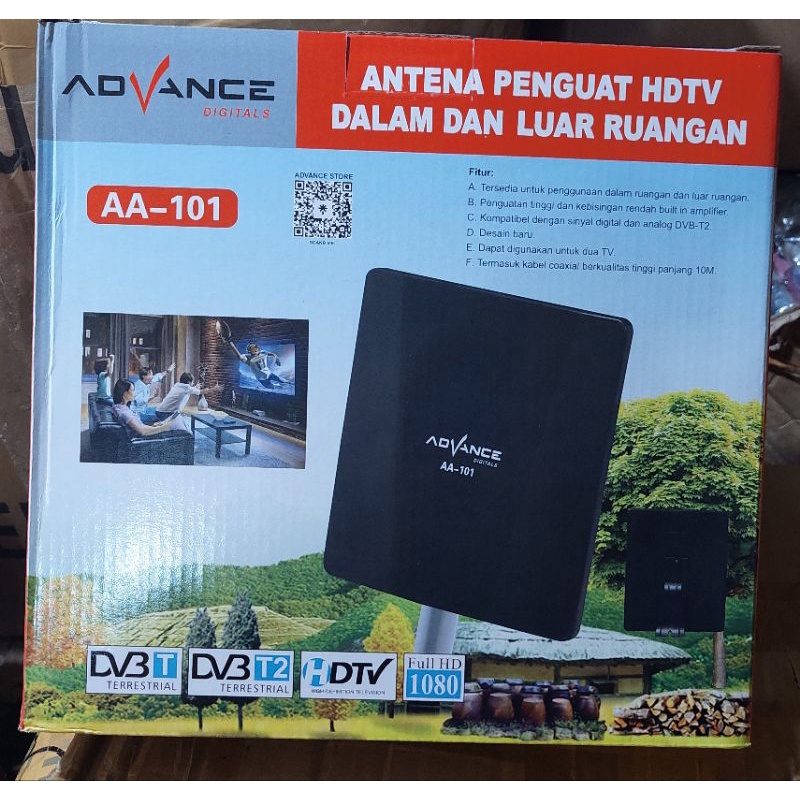 antena tv digital advance AA-101 untuk dalam dan luar ruangan