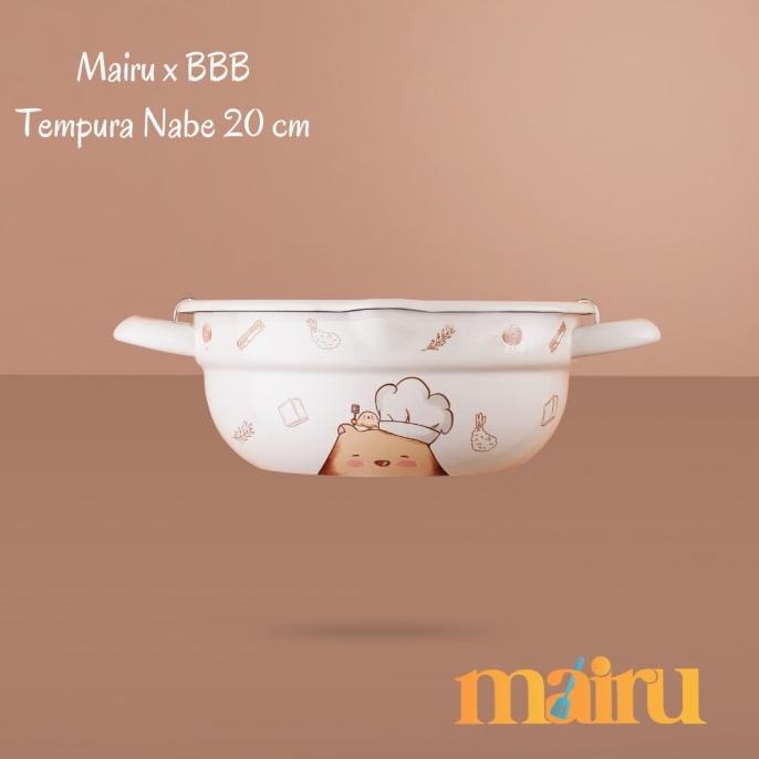 MAIRU x BIG BEAR & BIRD Tempura Nabe panci penggorengan Enamel 20 cm silahkan di pesan