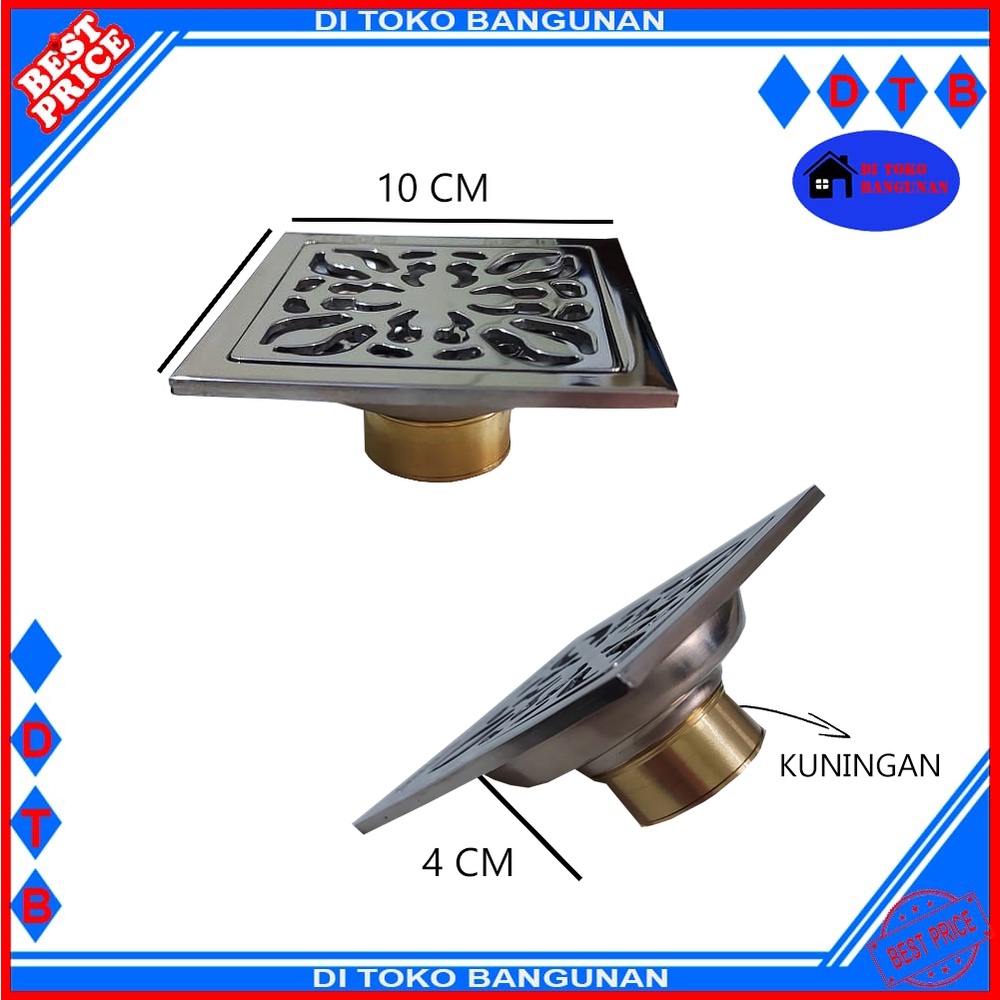 Saringan Got Kamar Mandi Stainless Steel Vezel Floor Drain 4 Inch