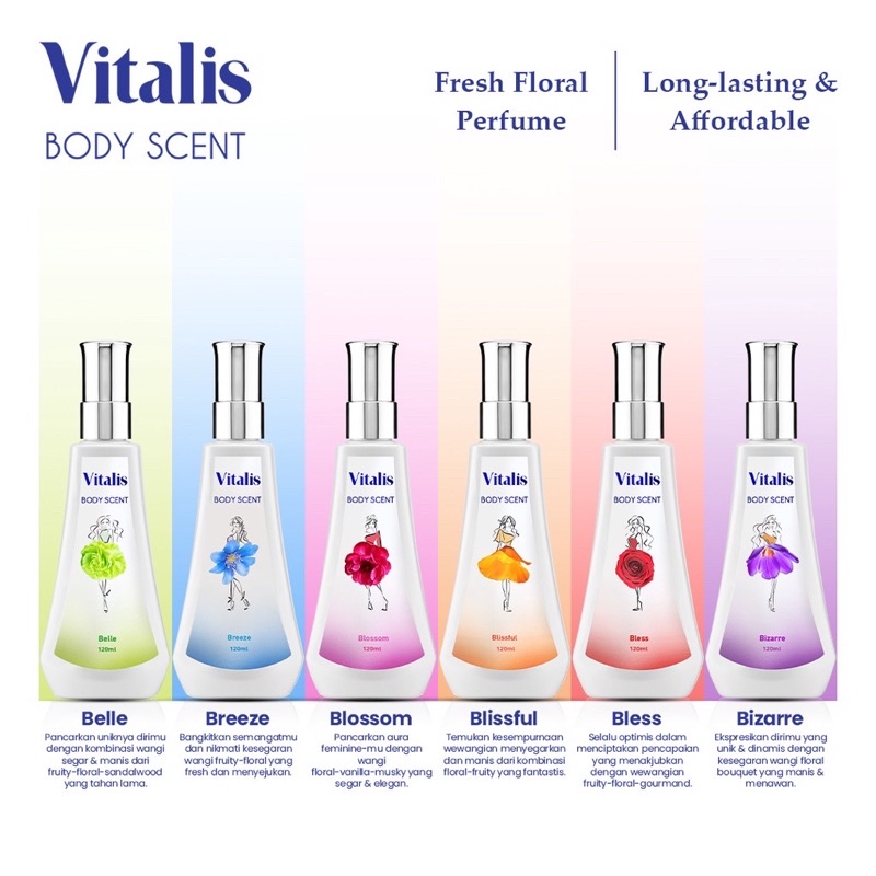 Vitalis Body Scent Parfum Wanita 60ml/ 120ml