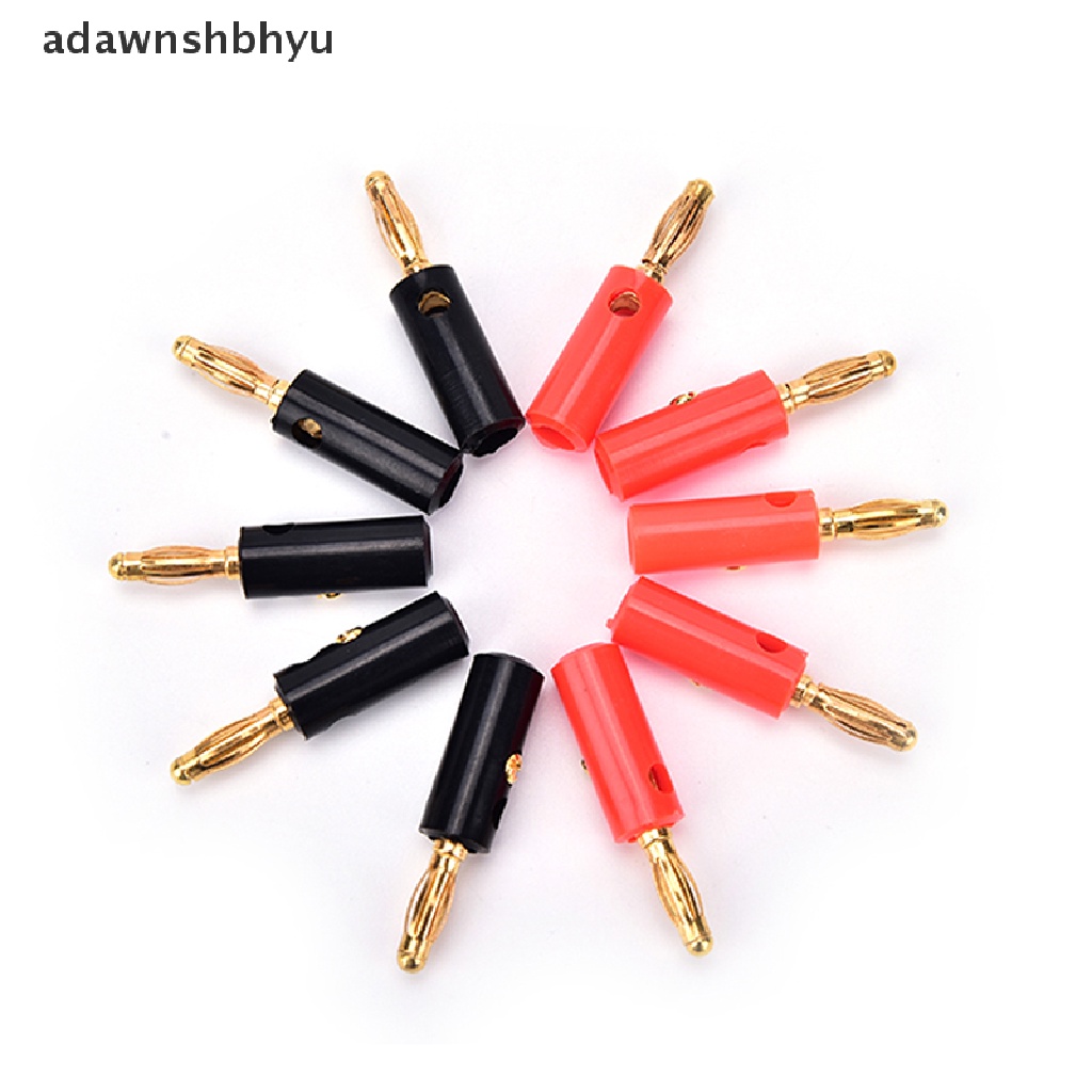 Adawnshbhyu 10pcs/lot audio speaker Sekrup banana gold Plat Colokan Konektor 4mm ID