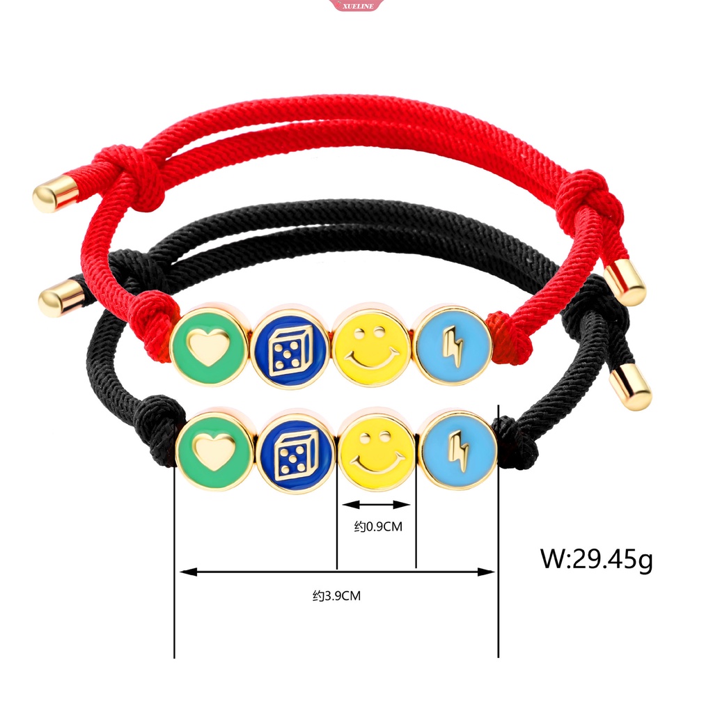 Smiley face Gelang Tali Merah charms Gelang Untuk Wanita Anak best friend Perhiasan handmade accesorios [ZXL]