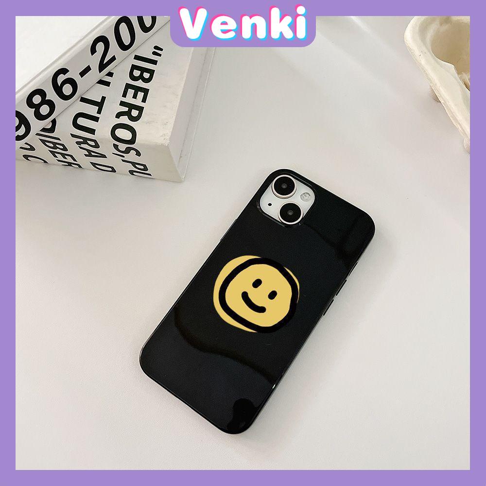 Case iPhone 14 Pro Max Soft TPU Candy Case Smiley Glossy Black Case Camera Protection Shockproof For iPhone 13 12 11 Plus Pro Max 7 Plus X XR