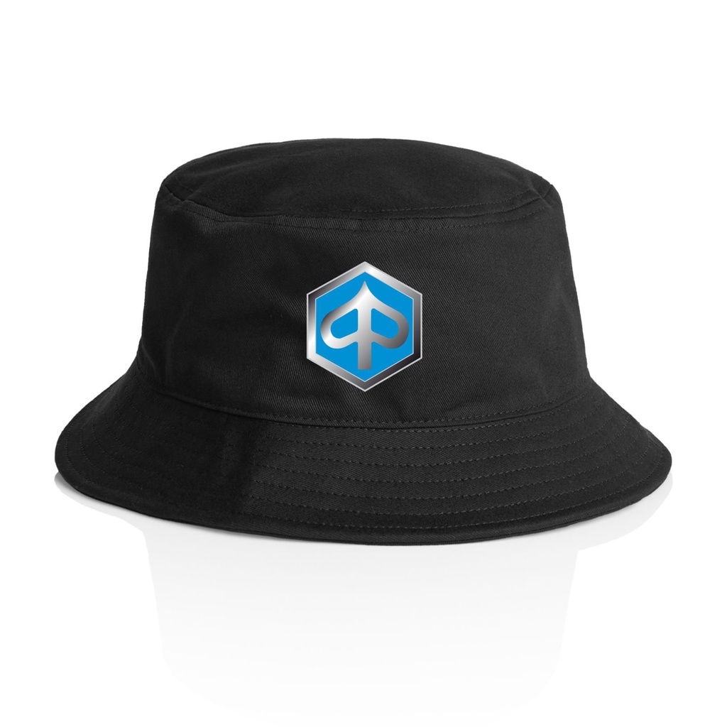 Topi Pria Bucket Hitam Logo Vespa