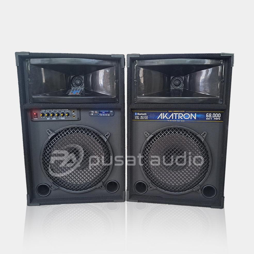 ((Q-5-U ✉> Speaker aktif 12 inch akatron bluetooth double subwoofer sepasang 2 box 12 inchi bisa cod