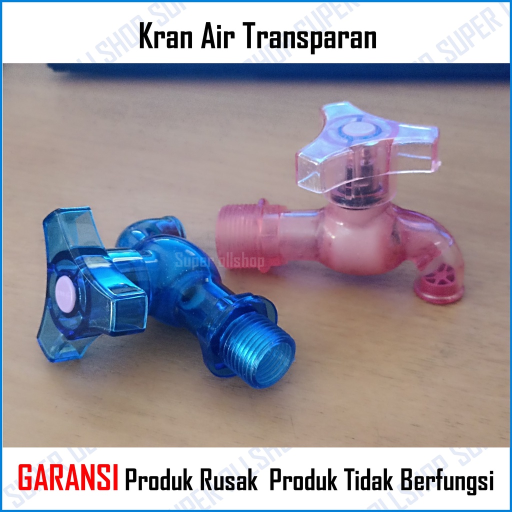 Kran Tembok PVC Transparan 1/2&quot; Inch 3/4 Inch / Keran Air Plastik / Kran Air Bening Baling Segi 3/ Kran Keran Tembok Baling