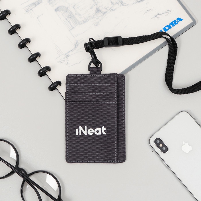 

DISKON iNeat Card holder Lanyard ID Card Nametag Wallet Grey Code 3939
