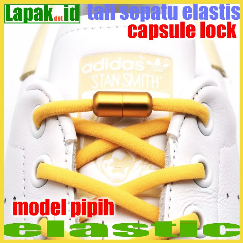 lazy elastic shoelace sneakers tali sepatu elastis pipih lock warna