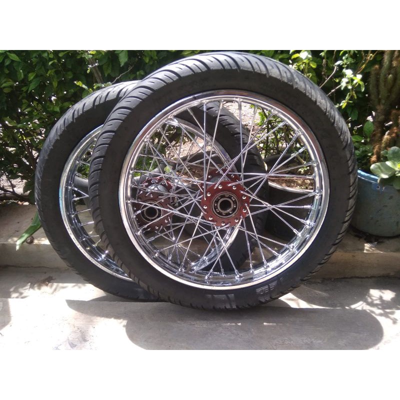 Roda gerobak jari jari ring 14 tanpa as