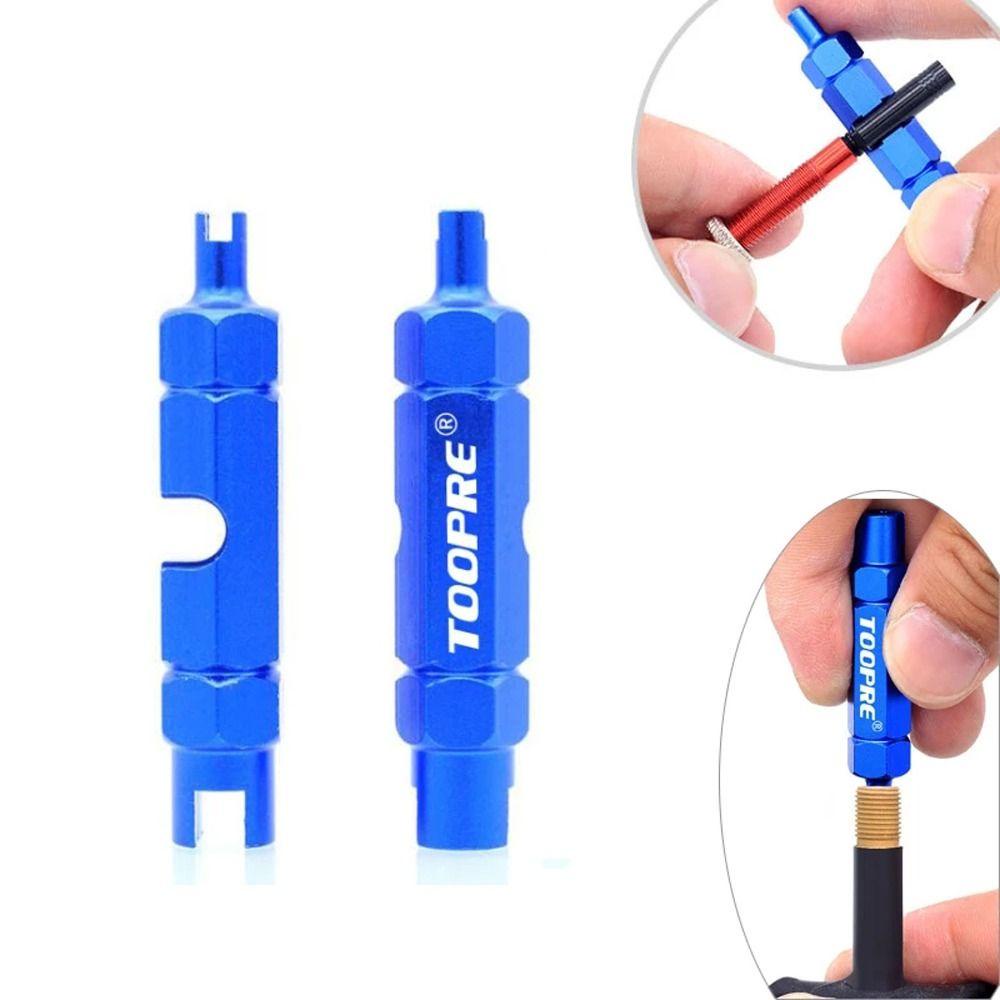 AUGUSTINA Kunci Nozzle Ban Sepeda MTB Sepeda Jalan Dua Kepala Alat Bongkar Pasang Aksesoris Sepeda Bike Repair Tool Valve Extension Rod Valve Core Wrench