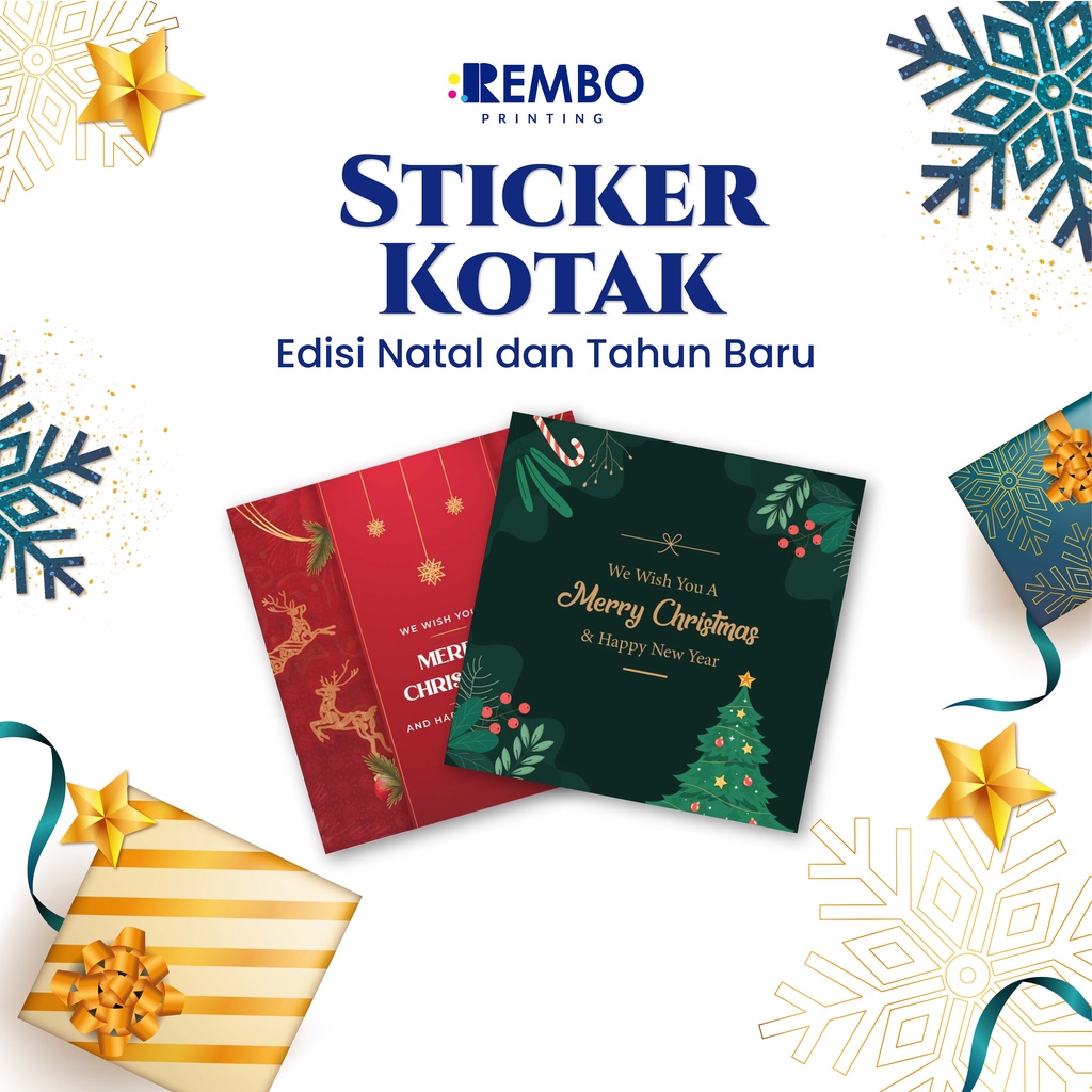 Sticker Kotak Spesial Natal Tahun Baru Hampers/Stiker Segel Box/Packaging/Toples Makanan/Label Pengiriman/Dus/Kemasan Christmas New Year Vinyl Cromo Custom Print Cetak Murah