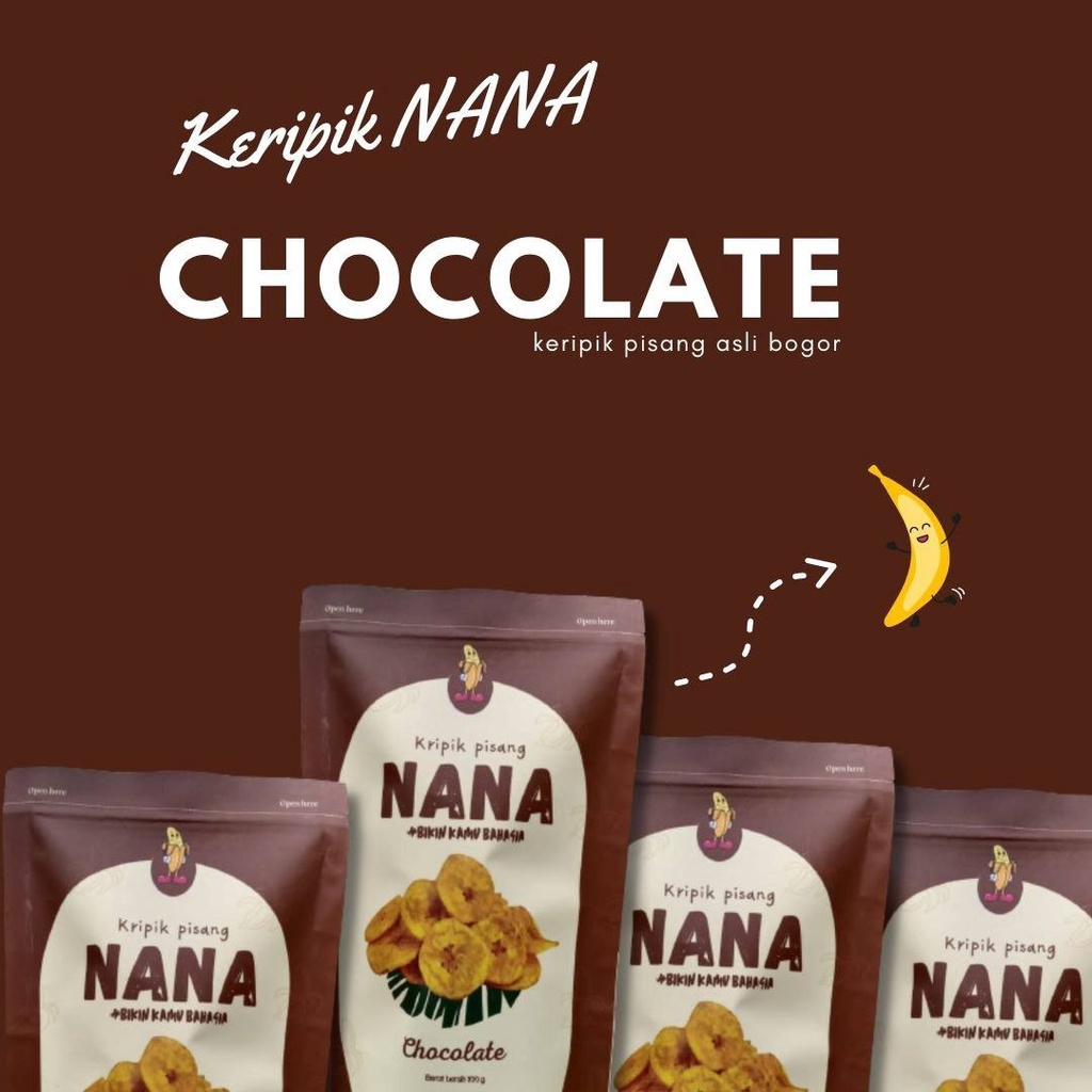 

Nana Chips Chocolate - Keripik Pisang Coklat Bumbu Premium