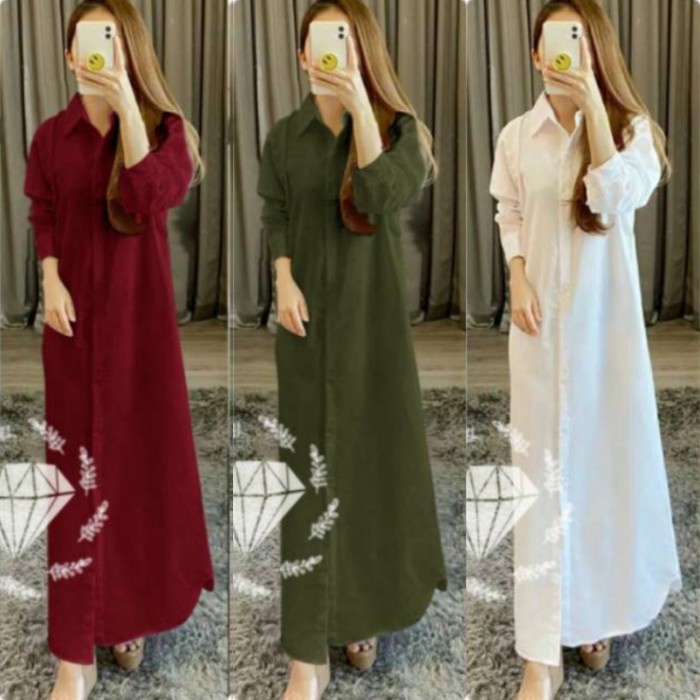 LONG TUNIK POLOS UNOX TUNIK PANJANG LONG DRESS MUSLIMAH DS01