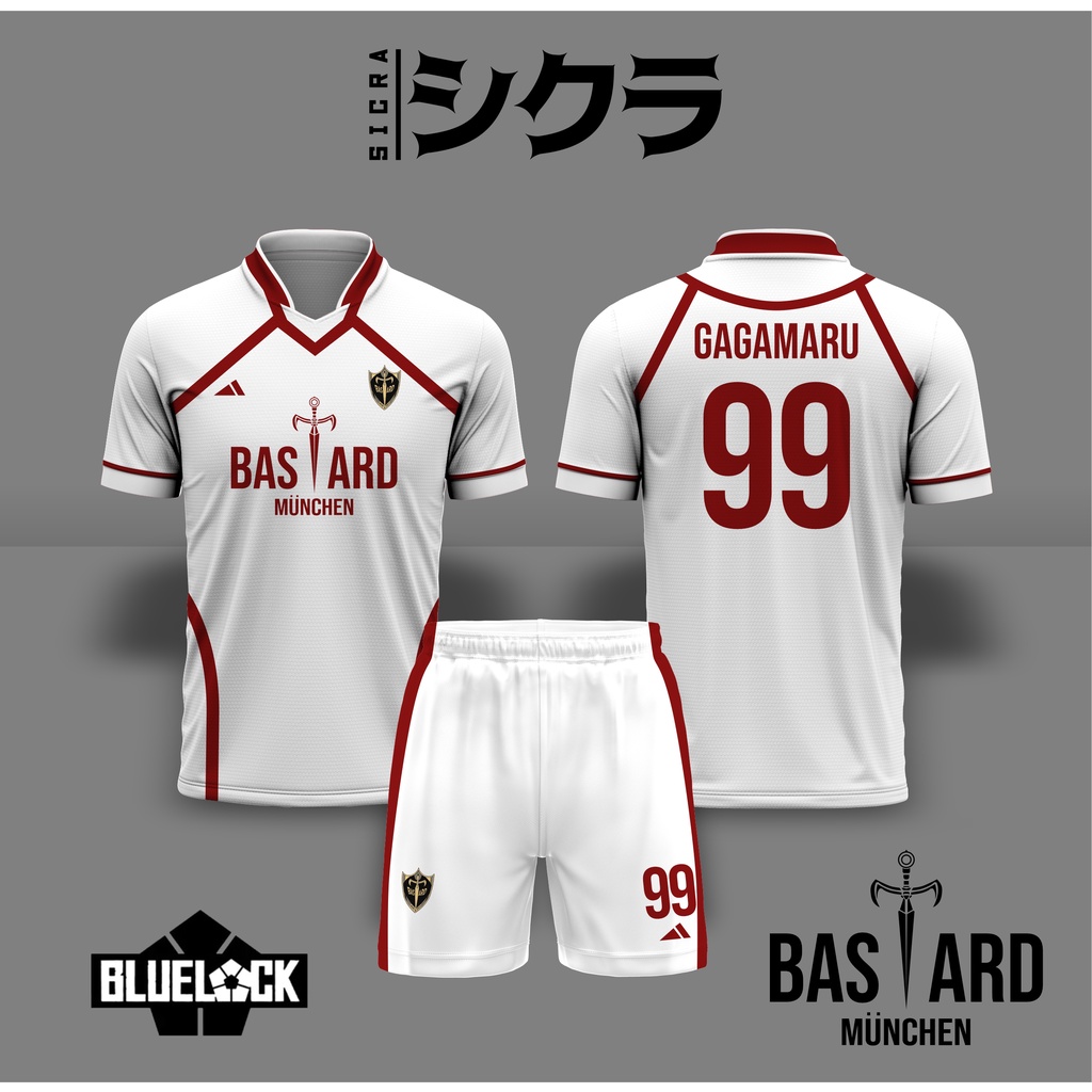 Jersey Anime Blue Lock Bastard Munchen Cosplay Bola Manga