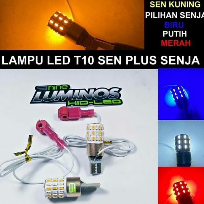 LAMPU LED T10 LUMINOS 2 MODE SENJA PLUS SEIN UNTUK SEMUA MOTOR