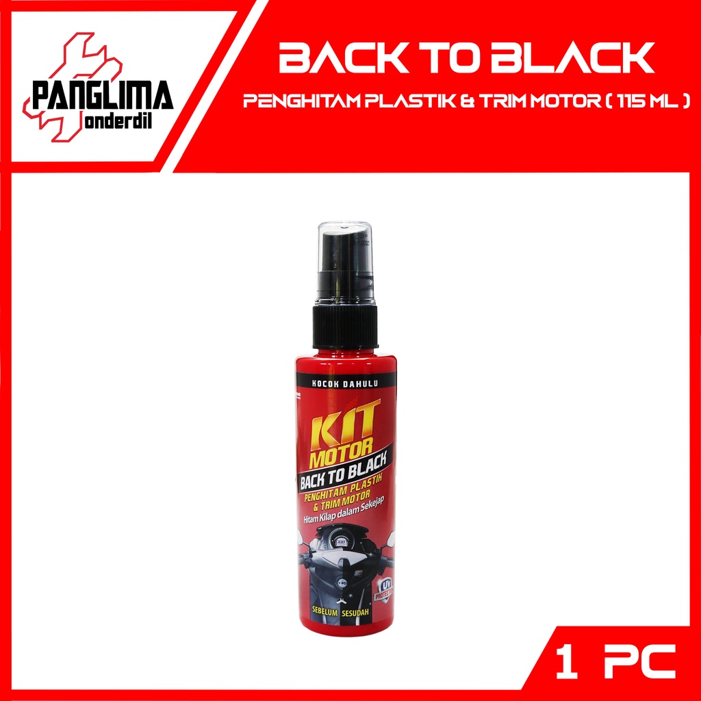 Kit Back to Black Trim Restorer Menghitamkan-Hitam-Mengkilapkan Plastik-Cepat Menyerap-Tahan Lama-UV Protection Motor-Mobil 115ml-115 ml