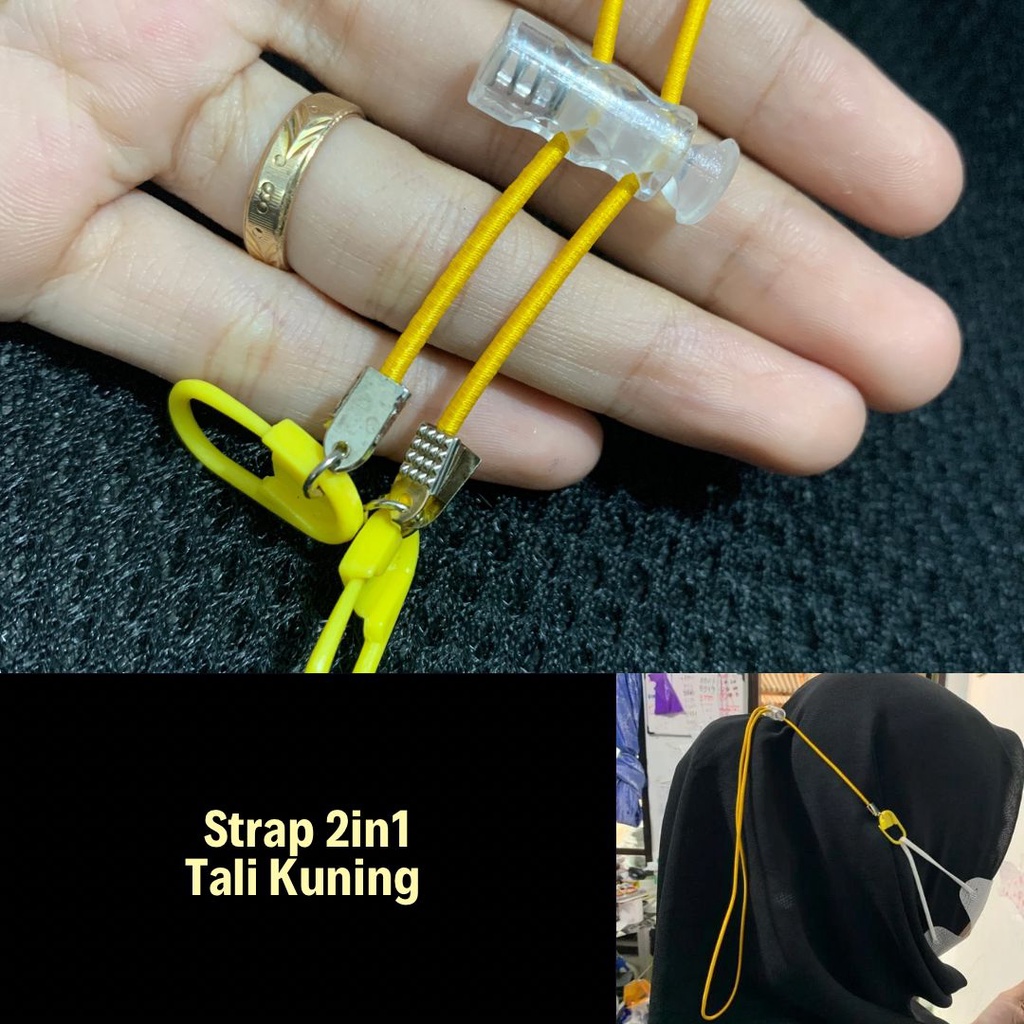 Strap Masker Tali || Strap masker 2 in 1 - Konektor Kalung Masker Karet Ulir Ceko Rantai