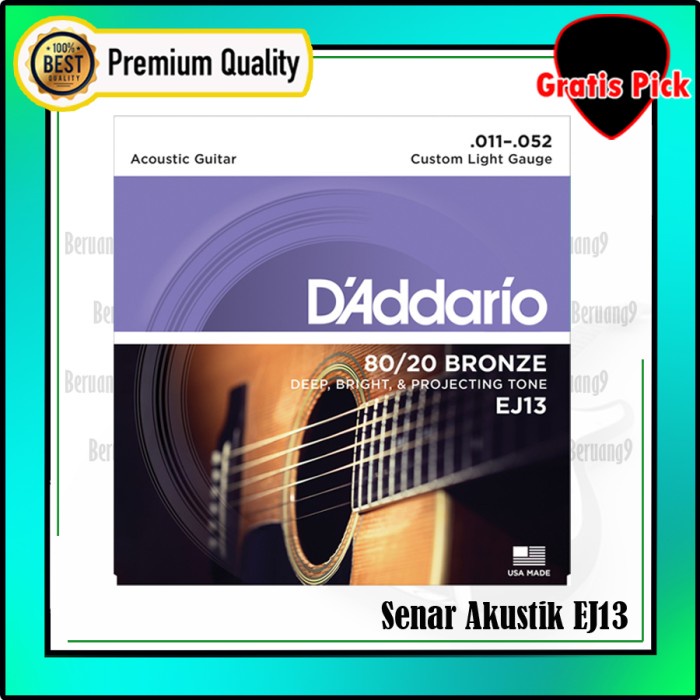 Senar Gitar Akustik D'Addario EJ13 PREMIUM QUALITY Daddario Strings
