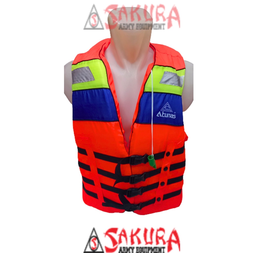 Rompi Pelampung Atunas Tali Hitam Life Jacket Pelampung Renang