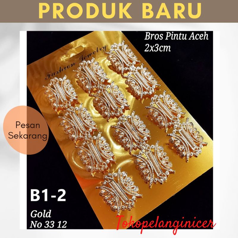 Pintu Aceh Kecil Ukuran 3cm - Bros Mini Pintu Aceh-Bros Adat Aceh Mini - Bross/Brus/Bros Hijab