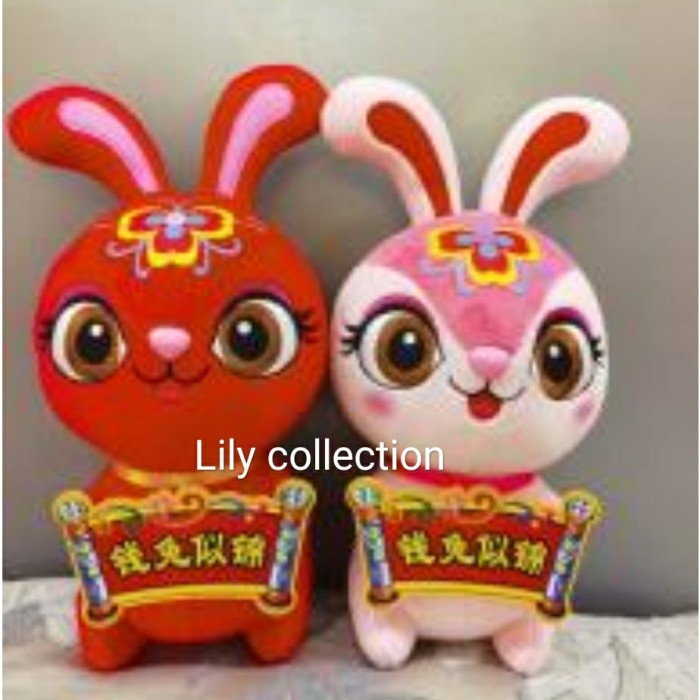 

boneka kelinci 25cm/tahun kelinci 2023/CNY ornamen/hiasan Imlek
