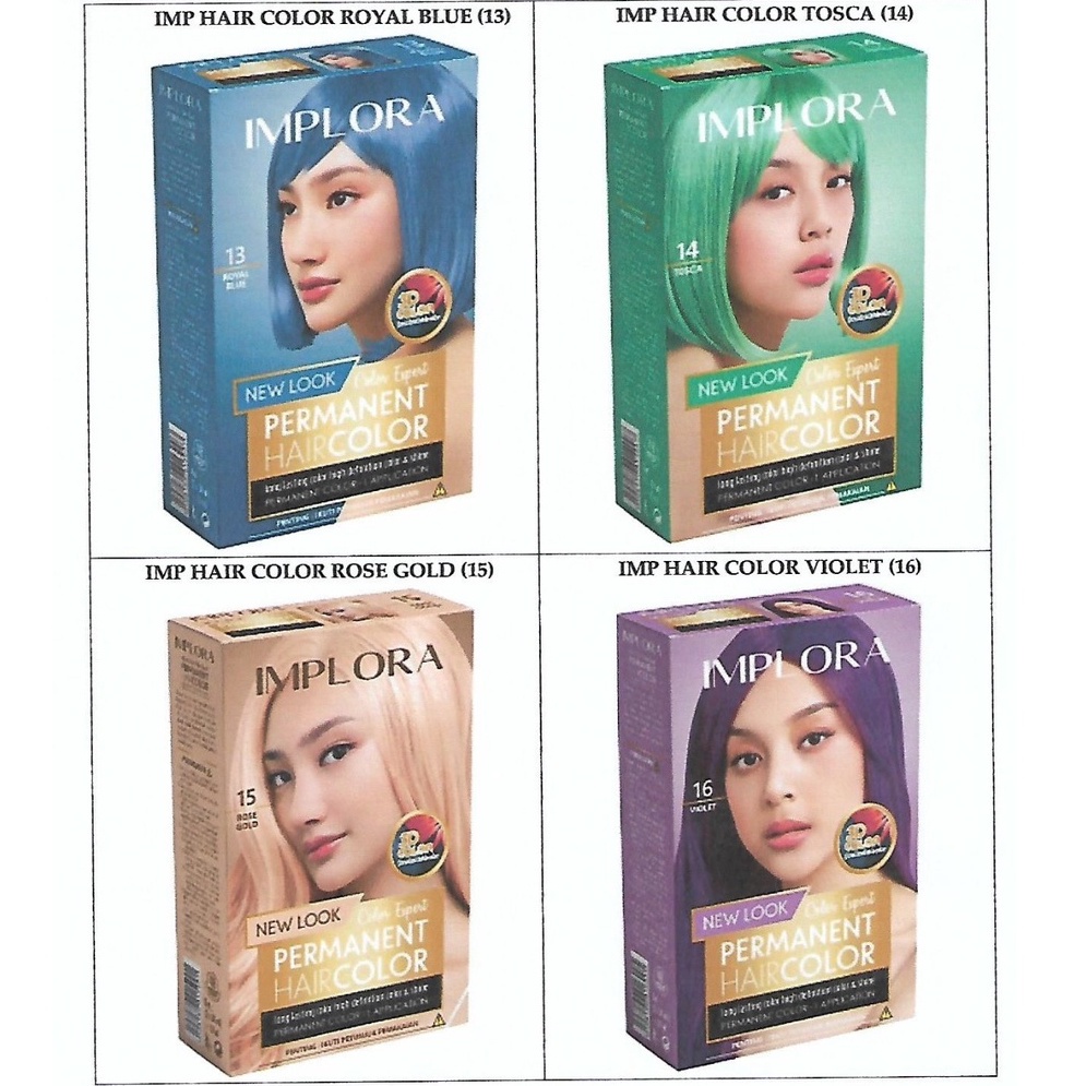 IMPLORA New Look Permanent Hair Color | Cat Rambut Perwarna Bleaching Warna Alami