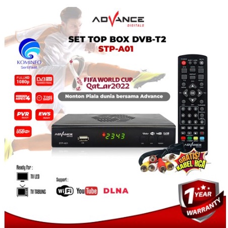 STB AdvanceSTP A01 Receiver TV DIGITAL Set Top Box DVB T2 Tuner WIFI Youtube settopbox