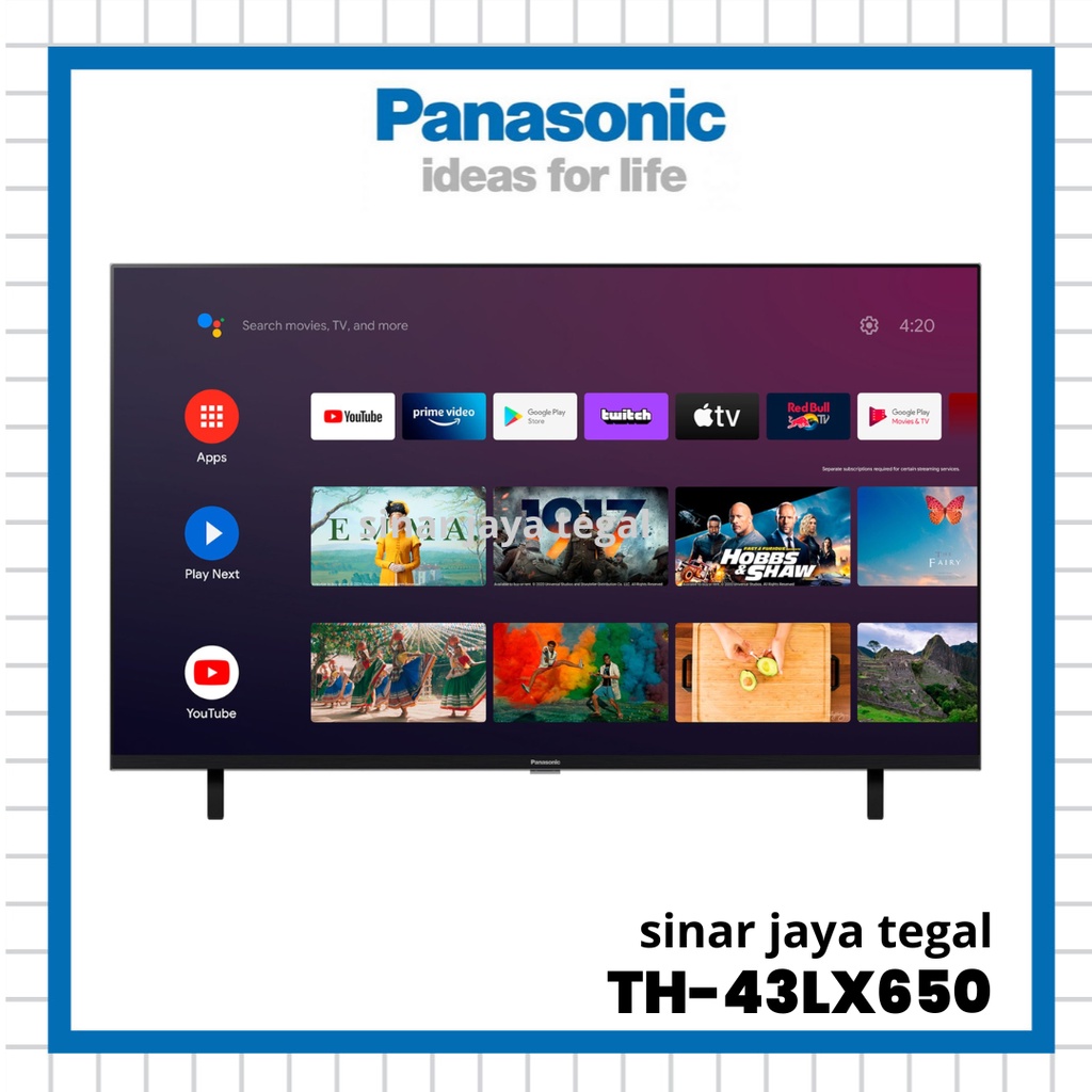 TV LED PANASONIC 43INCH TH-43LX650 ANDROID TV PANASONIC 43 INCH 4K UHD