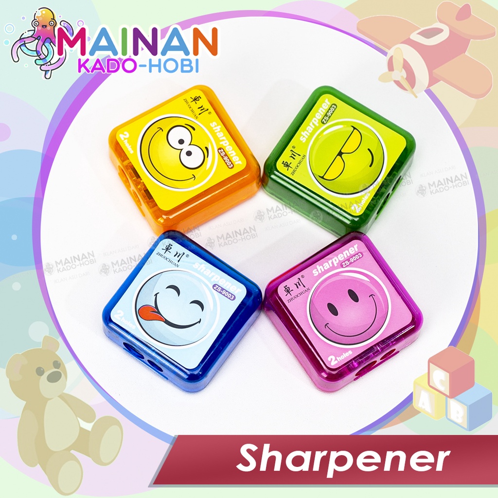 ALAT TULIS SHARPENER RAUTAN SERUTAN PENSIL 2 LOBANG MANUAL KARAKTER LUCU