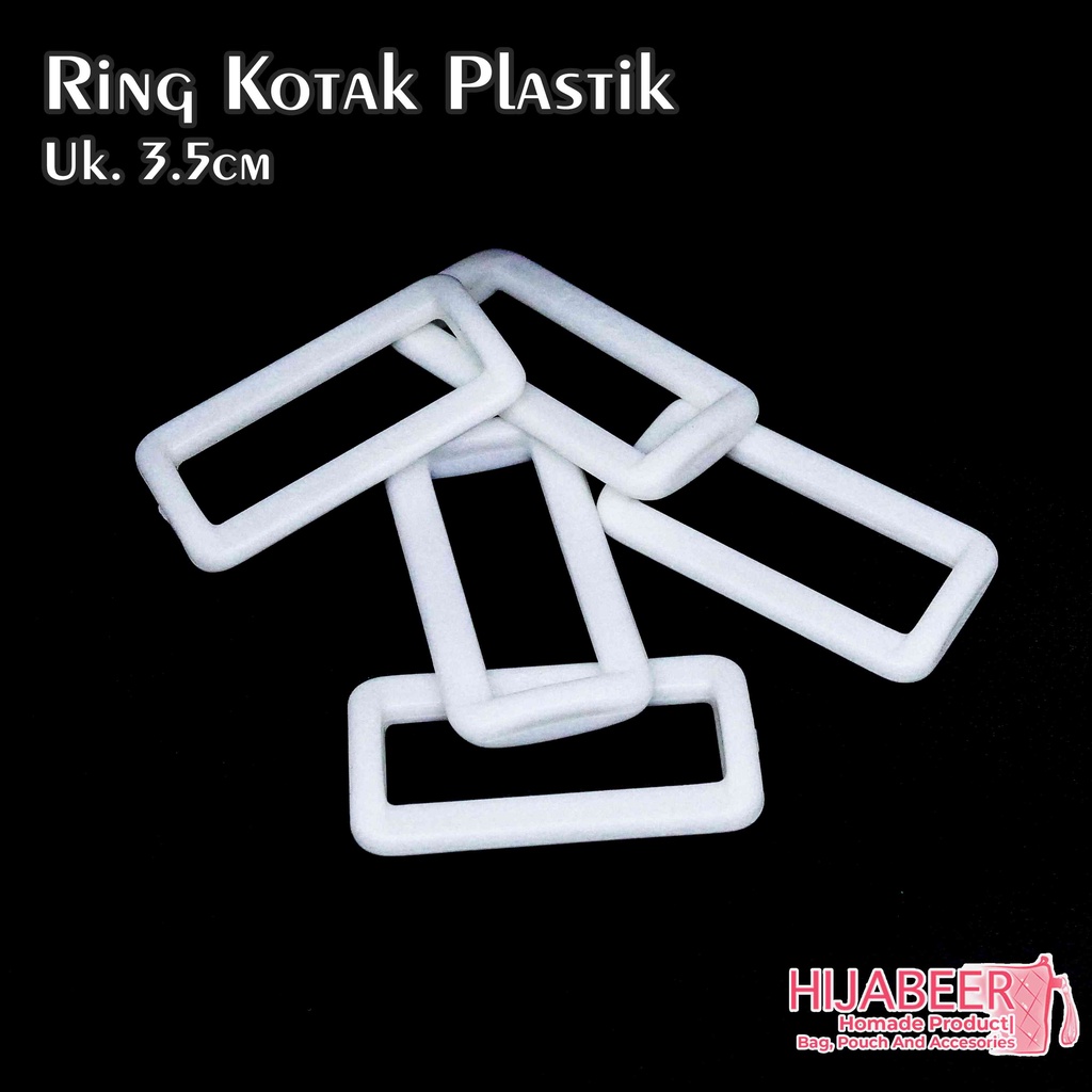 Ring Kotak Plastik Putih – Ring Tas 3,8 cm /10pcs