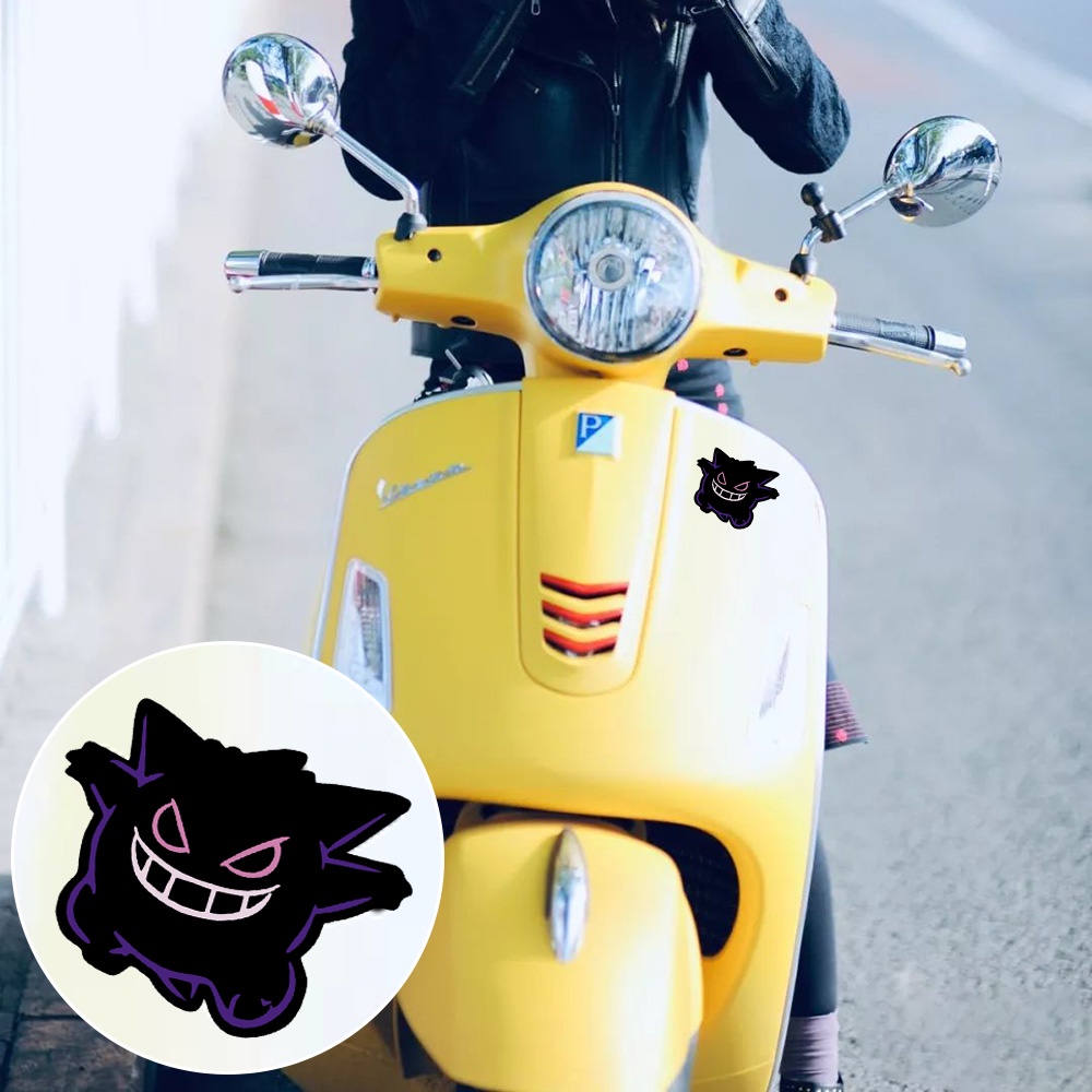 Pocket Monster Kartun Lucu Gengar Fender Bodi Sepeda Motor Kaca Depan Stiker Dekoratif Mega Poison Atribut Genie Mobil Depan dan Belakang Gear Window Fuel Tank Cover Decal