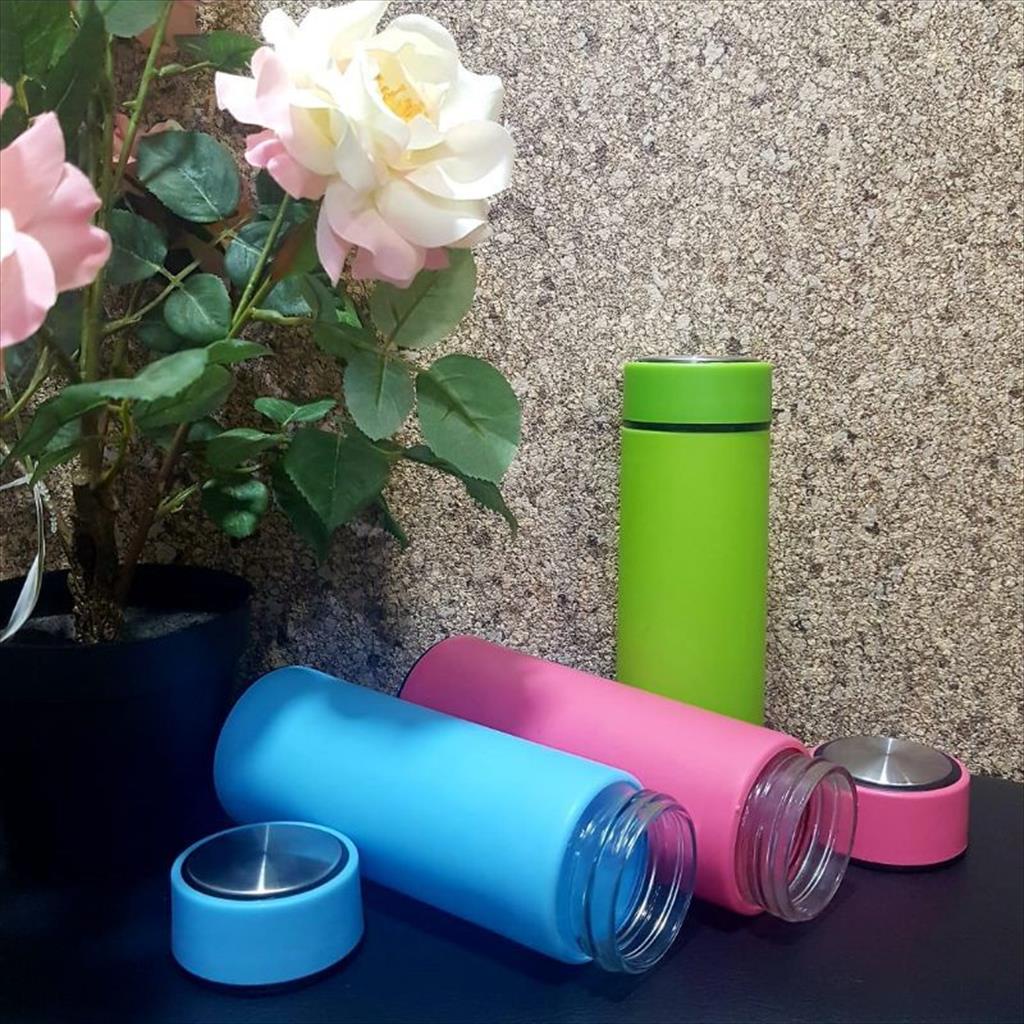 OTS 235 - My Bottle Botol Kaca Minum Seri Polos Plain Warna Warni Tumbler Termos Unik BPA FREE Bahan Beling