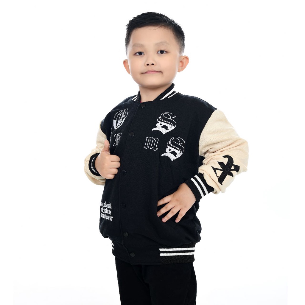 Dhozen Varsity Jaket Anak Anak Laki-Perempuan Baseball Usia 1-10 thn