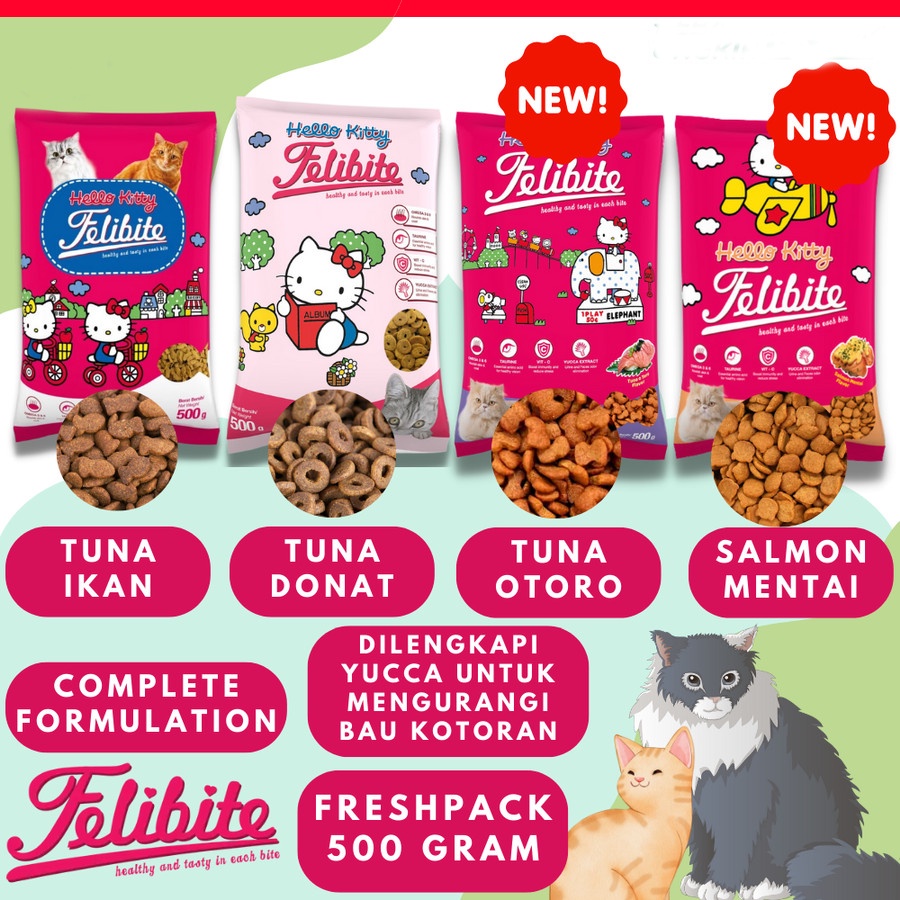 FELIBITE Cat Food Makanan Kucing felibite adult hello kitty FreshPack 500 gram Nafashop