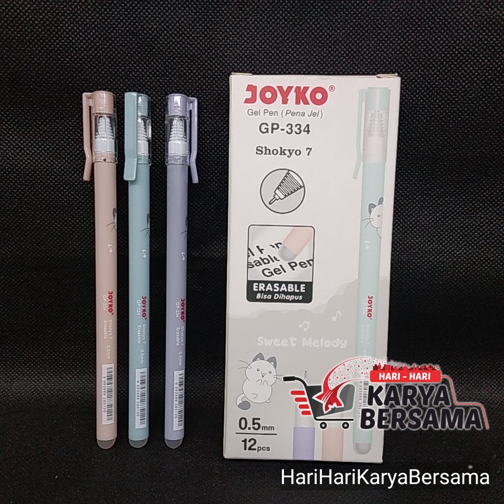 

JOYKO GEL PEN SHOKYO 7 ERASABLE GP-334 BISA DIHAPUS 1'S WARNA RANDOM