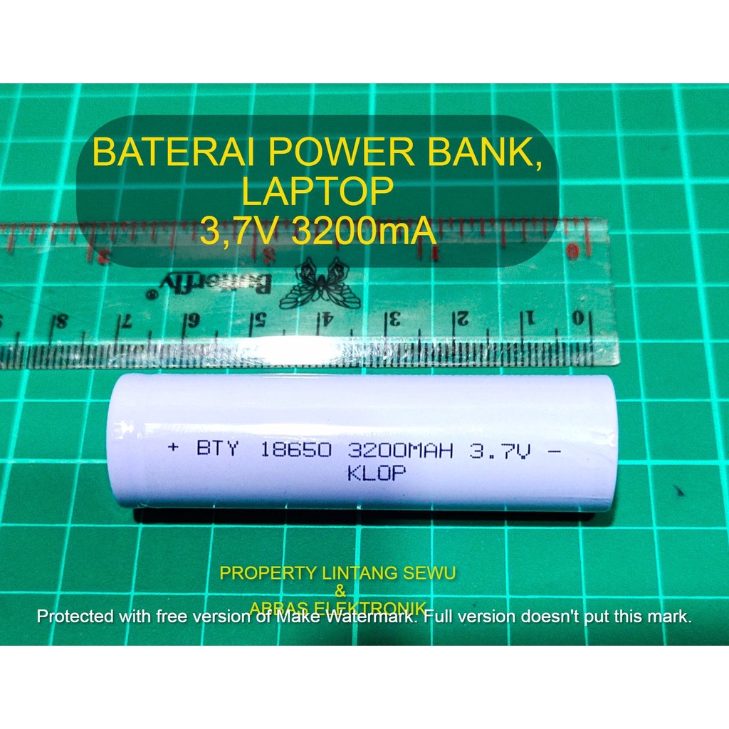 BATU BATERAI 3,7V 18650 RATA 3200MA POWER BANK BATERI LAPTOP RECHARGABLE BATU CARGER