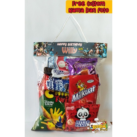 PAKET SNACK ANAK BISA PILIH TEMA KARTUN DAN REQUEST NAMA